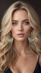 VTG Czech Boho Gold Plated Earrings 1970s Runway Retro Revival Costume Jewelry