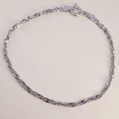 7″, 2mm, Vintage Milor sterling silver bracelet, Singapore chain bracelet