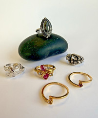 Vintage Avon Ring Lot of 6 from the 70’s 80’s Various Adjustable Sizes see photo