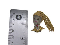 Van Cleef & Arpels 18K Yellow Gold Multi-Gemstone Vintage Girl Brooch Pin