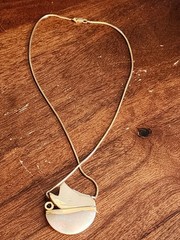 Vintage 9ct Opal 14k Yellow Gold Pendant With Diamond & Tanzanite Accents
