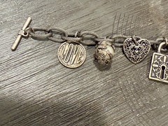 Vintage 90s Y2K American Eagle Brand Love & Luck Charm Bracelet