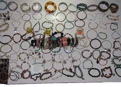 Alex And Ani 24K Electro Plated Lot Of 119 Silver Tone Rinstones Beaded Bangle