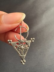 Vintage Silver Amazigh Fibula Pendant Handmade Moroccan Tribal Pendant