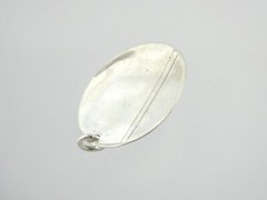 Unmarked Sterling Silver Black Onyx Teardrop Cabochon Pendant or Charm 3.1g