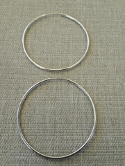 Vintage 14KIsrael White Gold Hoop Earrings 1.25″ 1.2mm