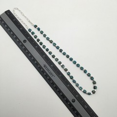 Silver Schark Handmade Sterling Silver & Turquoise Square Necklace 16-20″ #33