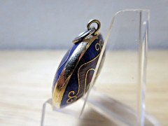 Vintage Cloisonne Flower & Butterfly Superb Pendants Gold Fill Lining Enamel GT