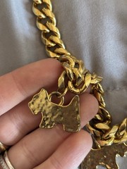 Vintage Rare Runway Carolee Gold Chain Scottie Dog Necklace