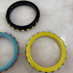 Vintage Juicy Couture Resin Bangle Bracelets With Rhinestones Lot Of 3