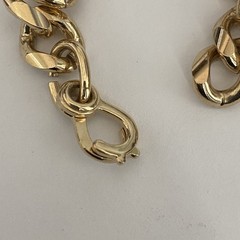 Mens ID Bracelet engraved “KIM” Gold Tone Heavy Chunky Vintage Cuban Link 1/2”W