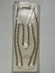 12K Gold Filled GF 24 Inch Soldered Links Chain, New in Original Packaging