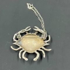 Green-eyed Sterling Silver Crab 1998 Pin / Ornament