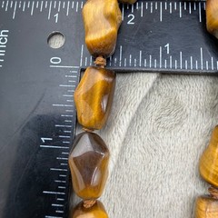 Vintage Tigers Eye Stone Necklace Sterling Silver Clasp 19”