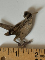 Vintage 925 Sterling Silver Abalone Inlay Bird Brooch Pin Mexico