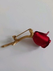 Vintage Avon Rose Brooch Gold Brass Pin 1980s 1990s 1970s Costume Jewelery