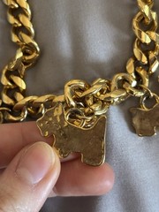 Vintage Rare Runway Carolee Gold Chain Scottie Dog Necklace