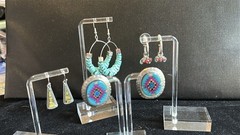 Lot Of 4 Pairs Southwestern-style Vintage Dangle Pierced Earrings Estate Jewelry