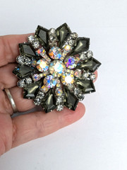 Delizza Elster Juliana Keystone Gray Kite Triangle AB Rhinestones Verified #4157