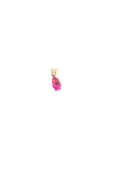 Vintage STS 925 Sterling Silver Pink Teardrop Pendant – Faceted Pear Shape