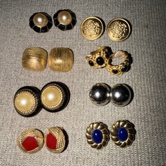 Women’s Vintage Fashion Mixed Lot Clip on Earrings (8pair) All Signed