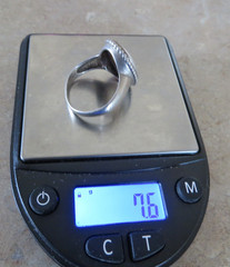 925 Sterling Silver Vintage Mother-of-Pearl Ring Size 10 or 11