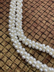 Vintage Strand Clustered Faux Pearls Beaded 57″ Lariat Necklace