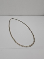 Sterling Silver – 5mm Triple Braided Herringbone Chain 18″ Necklace – 11.4g
