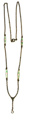 PERFECT! STERLING Antique 2 SIDED ENAMEL GUILLOCHE 4 STATION “Y” CHAIN Necklace!