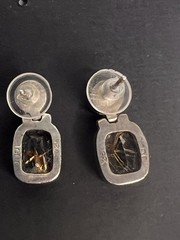 Vintage 925 Silver Lot: Rutilated Quartz Pearl Earrings Cameo Ring Shell Necklac