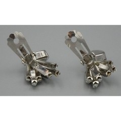 Vintage Fischland Schmuck Earrings Clear Rhinestones Channel Set Dangle