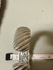 JUDITH RIPKA Sterling Silver Cubic Zirconia Cable Twist Wide Cuff Bracelet; 75g