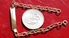 18k 750 yellow gold bracelet Italian 6.25″ Id link chain handmade 4.88gr N2525F