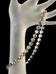 WEISS Necklace Choker AB Rhinestone Signed Wedding Party Bride Vtg Jewelry Gift