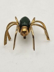 Vintage 1930 Bakelite Green Spider Brooch 2 inches long 2 inches wide 1inch tall