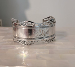 Antique 1898 M&C Edinburgh Sterling Silver Hallmarked Cuff Bracelet 26.8 gr