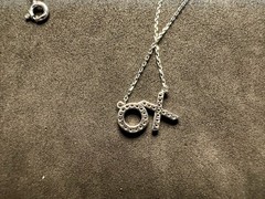 2.06g Vintage Sterling Silver 925 XO Pendant Necklace Adjustable M 17 in