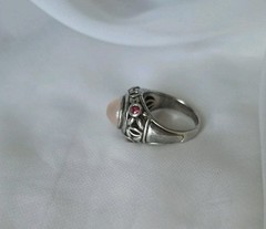 Sterling Silver 925 Moonstone Amethyst Ring Ornate Sz 9.75