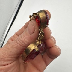 Vintage Large Heart Shaped Pin Red Copper