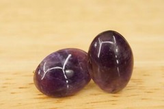 Vintage Estate Jewelry Oval Cabochon 17MM x 12MM Amethyst Clip Earrings