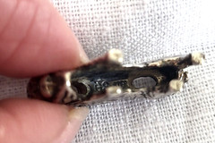 Vintage Sterling Silver Native American Buffalo Bison Pendant RARE