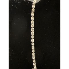Vintage Silver Tone Rhinestone Necklace Choker