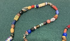 Vintage Artisan Furnace Glass Bead Cane 34″ Necklace 100 Beads Mostly Different