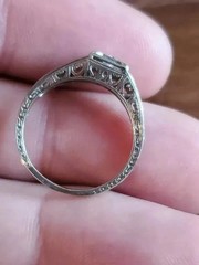2.5CtArt Deco Style Round Lab Created Diamond Engagement 14K White Gold FN Ring