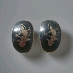 Silver Earrings Dancing Tara Vintage Clip