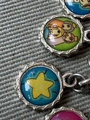 Vintage Ricordo Metal and Enamel Cartoon Character Charm Bracelet