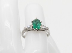Designer $4000 2.30ct AAA+++ Natural Emerald VS G Diamond 14k White Gold Ring