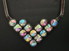 VINTAGE YSL YVES SAINT LAURENT AURORA BOREALIS V NECKLACE Great Condition!!