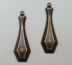 #3501 ANTIQUED GOLD CELTIC DROP W/TOP HANG RING – 2 Pc Lot