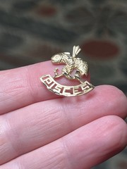Vintage 14K Yellow Gold Pisces Fish Zodiac or Astrology Charm by Michael Anthony